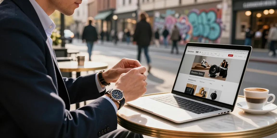 Luxury clone watches showcased on a trendy café table with stylish urban background.