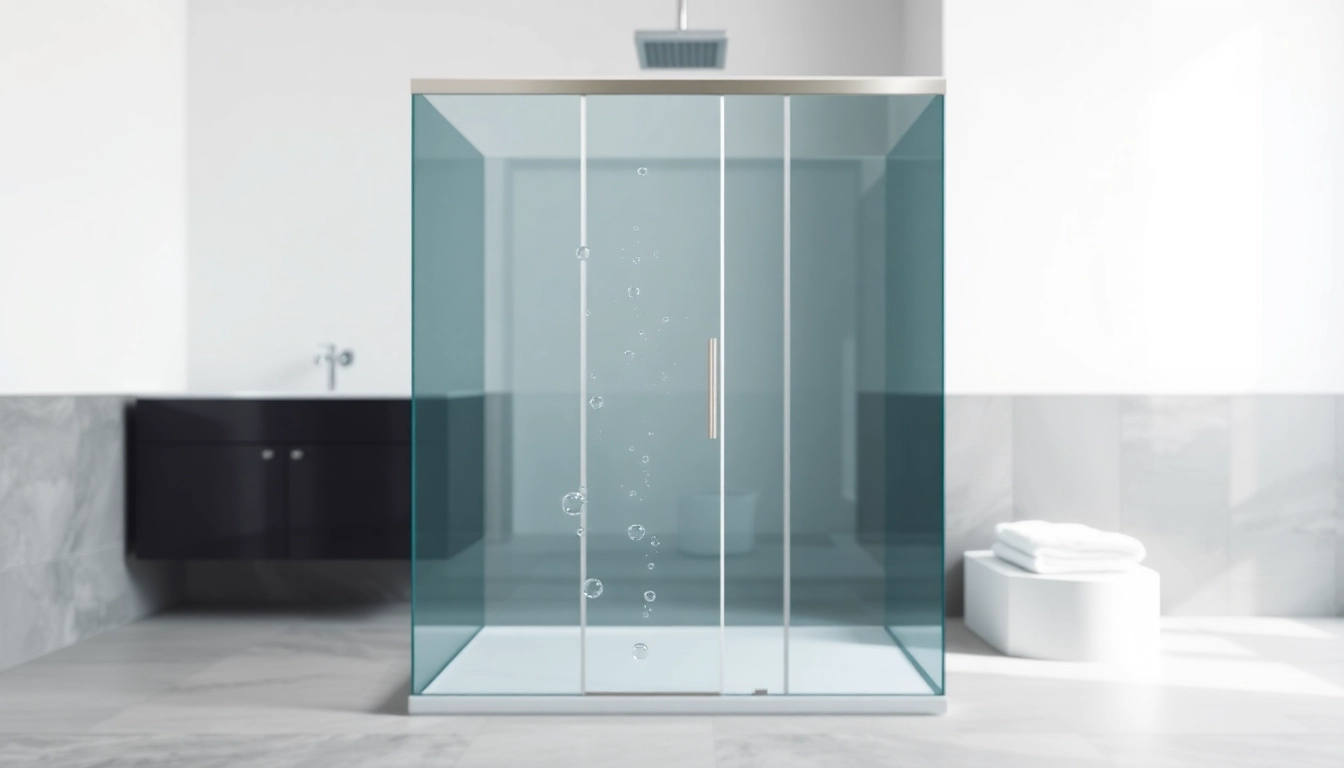Stylish wet room shower screen showcased in a modern bathroom, emphasizing sleek design and elegance.